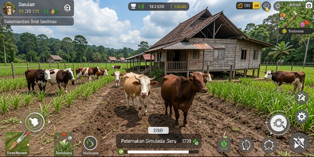 Tampilan gameplay 2739 yang menunjukkan aktivitas bertani seru.