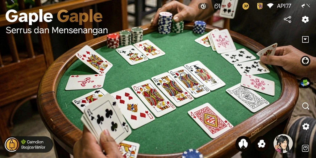 Screenshot gameplay yang menarik dari API77 dengan suasana Gaple.
