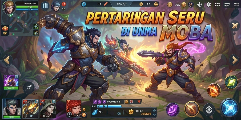 Gameplay seru dalam pertarungan MOBA CV777.