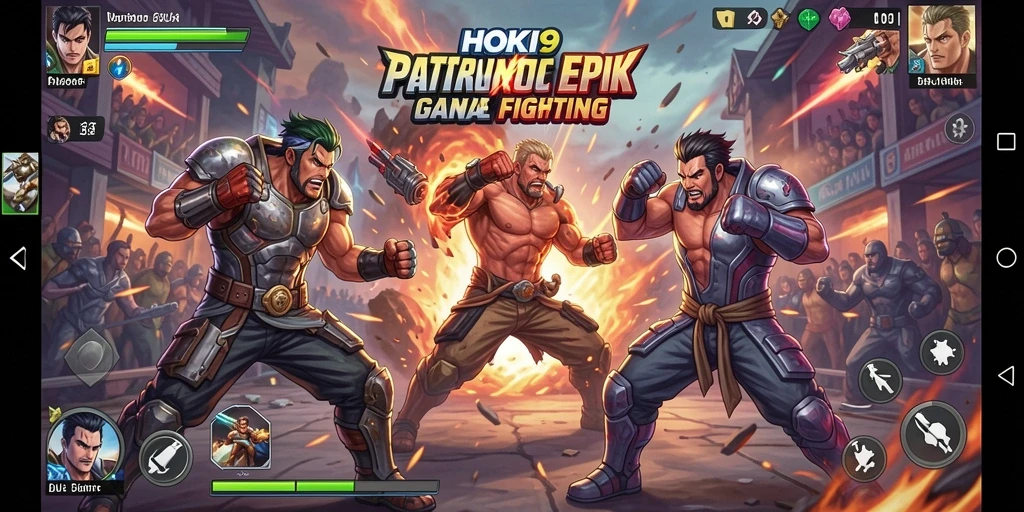 Screenshot HOKI9 menampilkan aksi pertarungan yang intens dan dinamis.