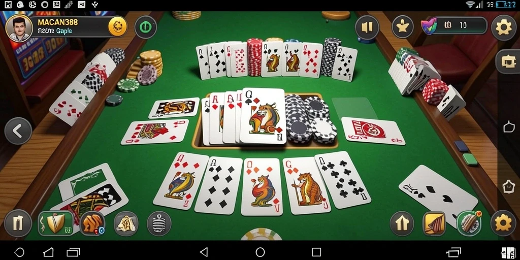 Tampilan gameplay seru dalam permainan Gaple MACAN388.