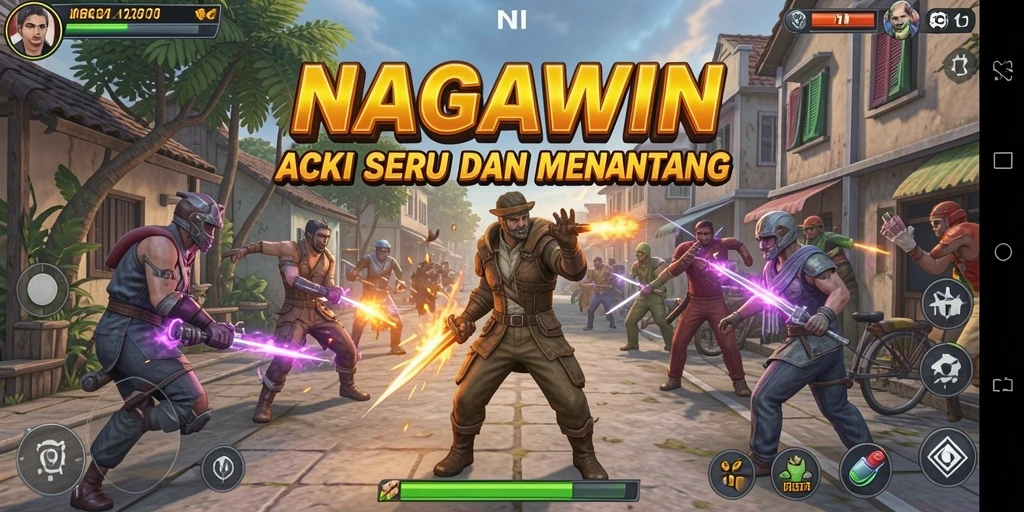 Screenshot gameplay NAGAWIN menunjukkan aksi mendebarkan penuh tantangan.