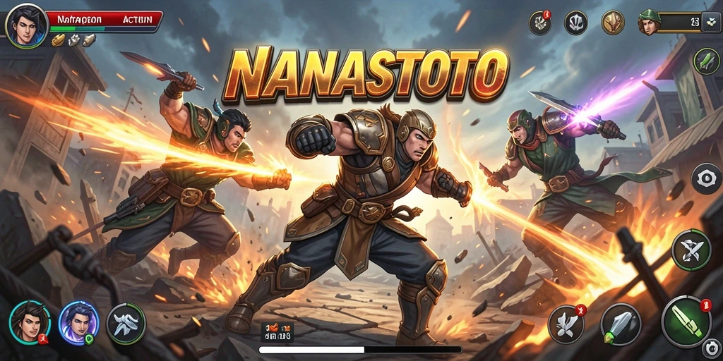 Tampilan aksi mendebarkan NANASTOTO dalam gameplay.