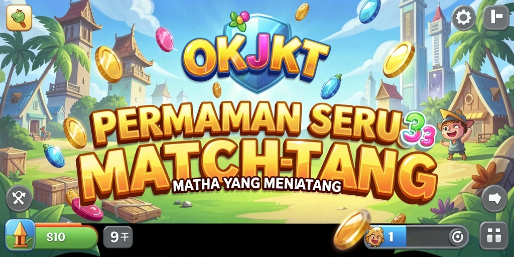 Screenshot gameplay OKJKT yang menggambarkan keseruan permainan Match-3.