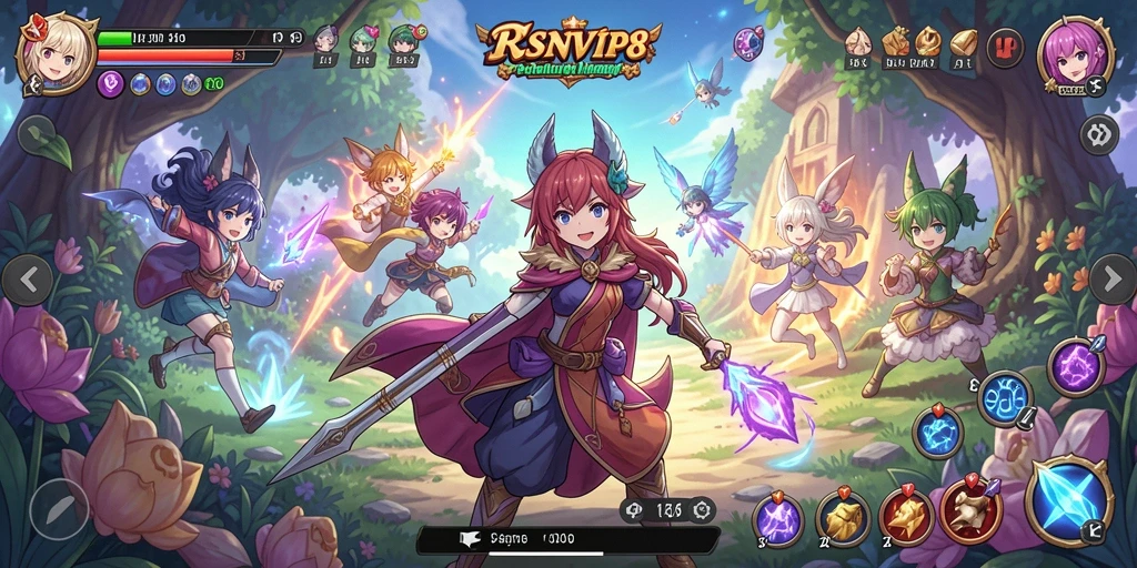 Gameplay seru RSNVIP8 dengan karakter anime yang menawan.