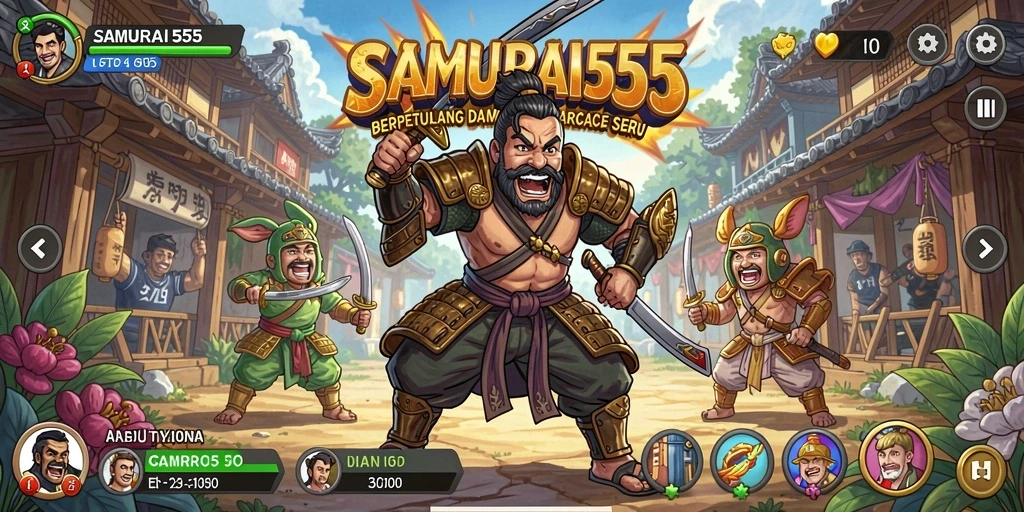 Screenshot utama SAMURAI555 menampilkan aksi gameplay seru dan menantang.