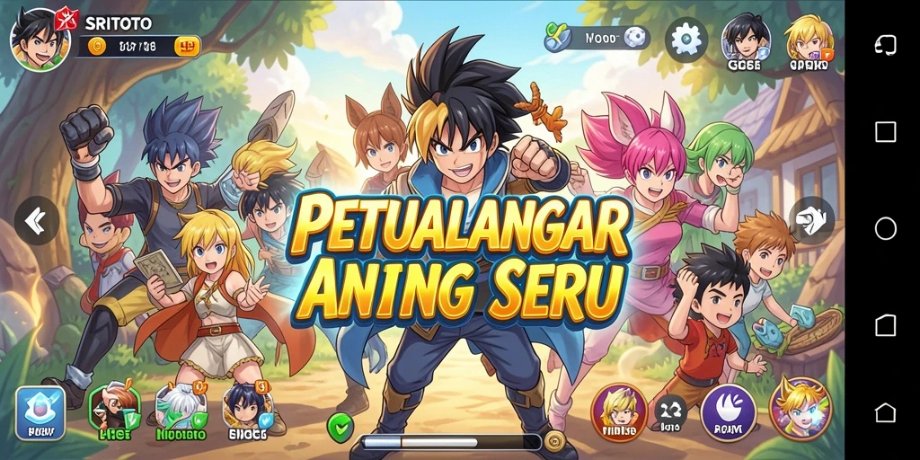 Screenshot permainan SRITOTO menampilkan karakter Anime dalam aksi yang seru.