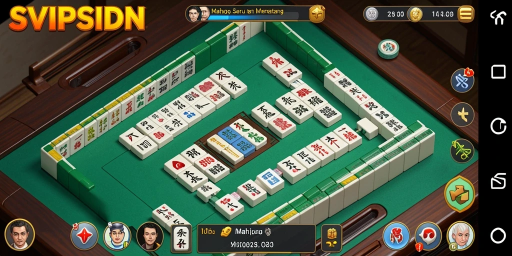Screenshot SVIPSIDN menampilkan gameplay Mahjong yang menarik.
