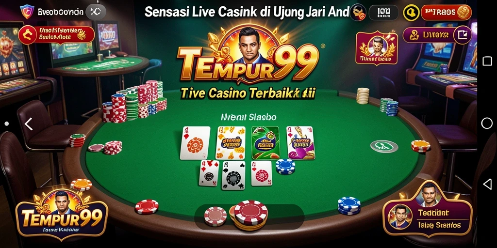 Tampilan gameplay Live Casino yang mendebarkan di TEMPUR99.