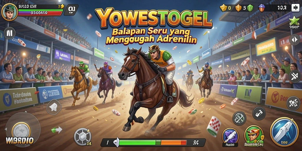 Screenshot YOWESTOGEL menampilkan aksi balap yang mendebarkan di lintasan yang menantang.