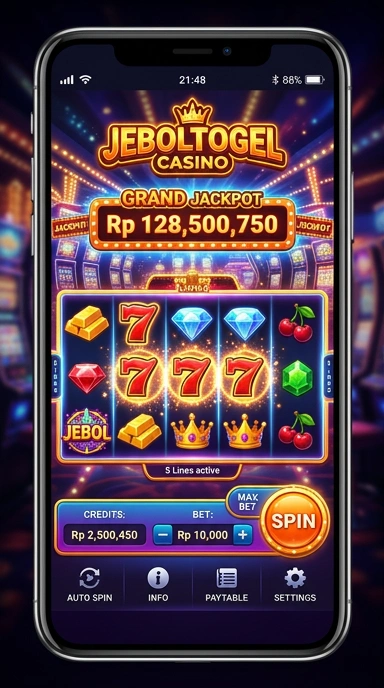 Tampilan antarmuka aplikasi jeboltogel yang ramah pengguna.